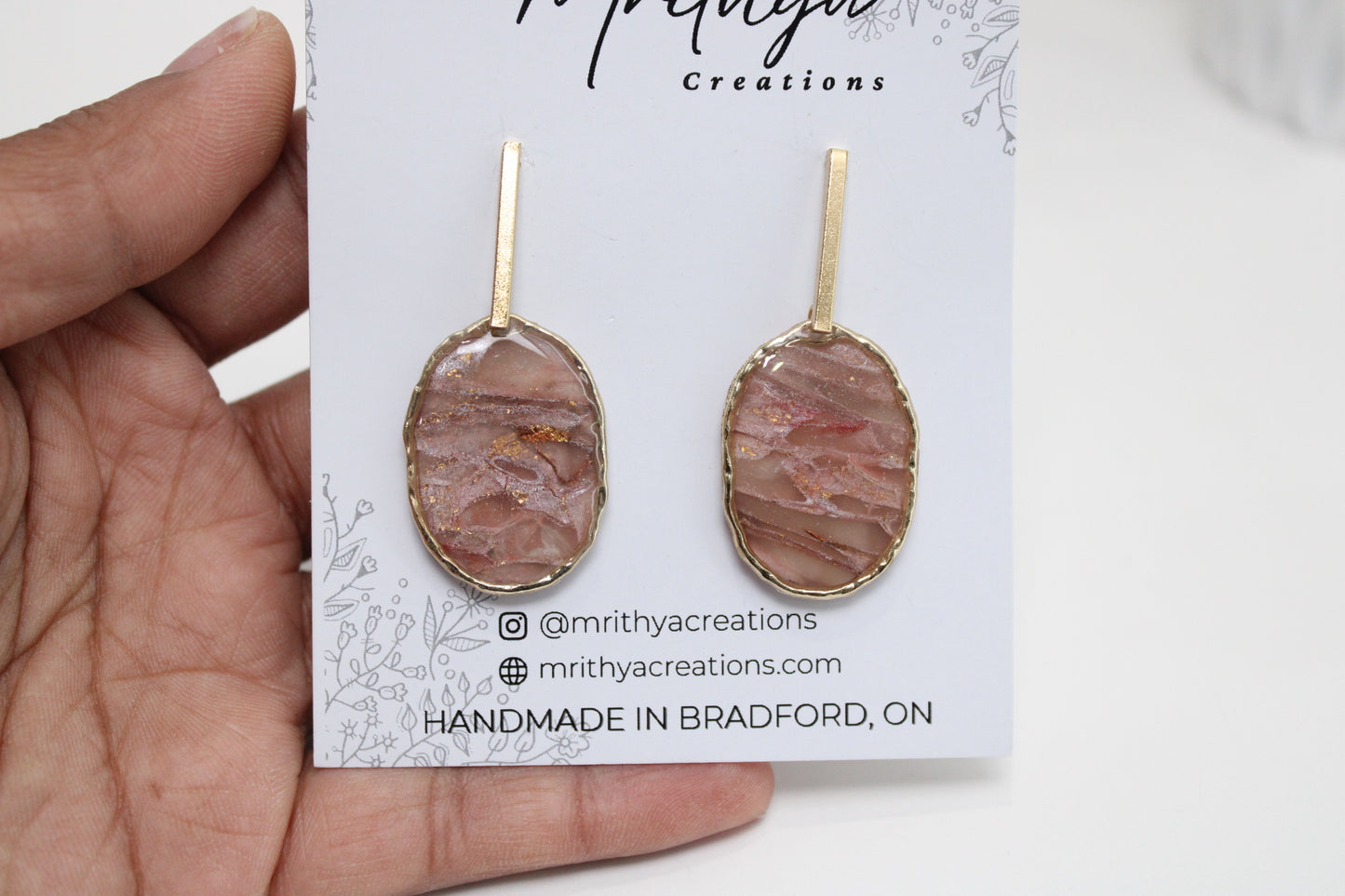 Copper T drop earring