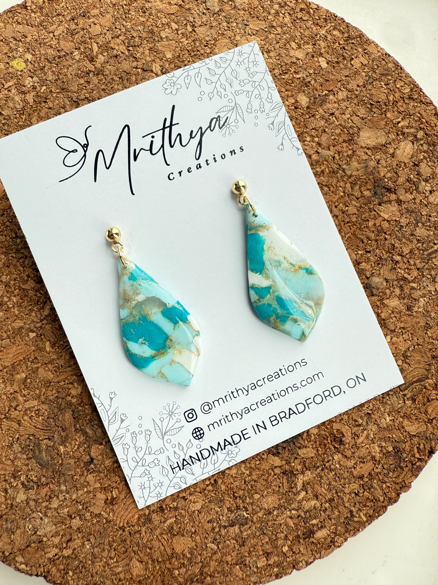 Turquoise M sway earring