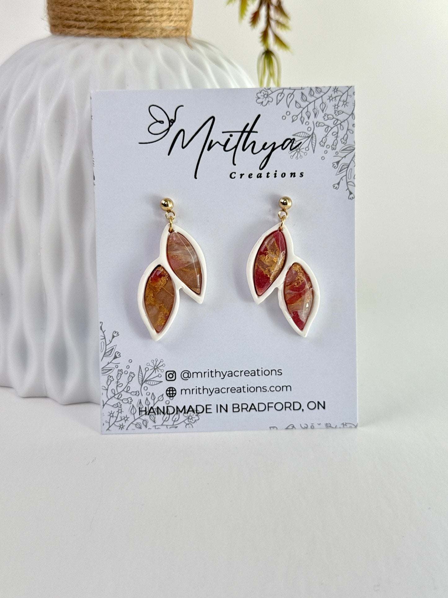Bezel berry earring