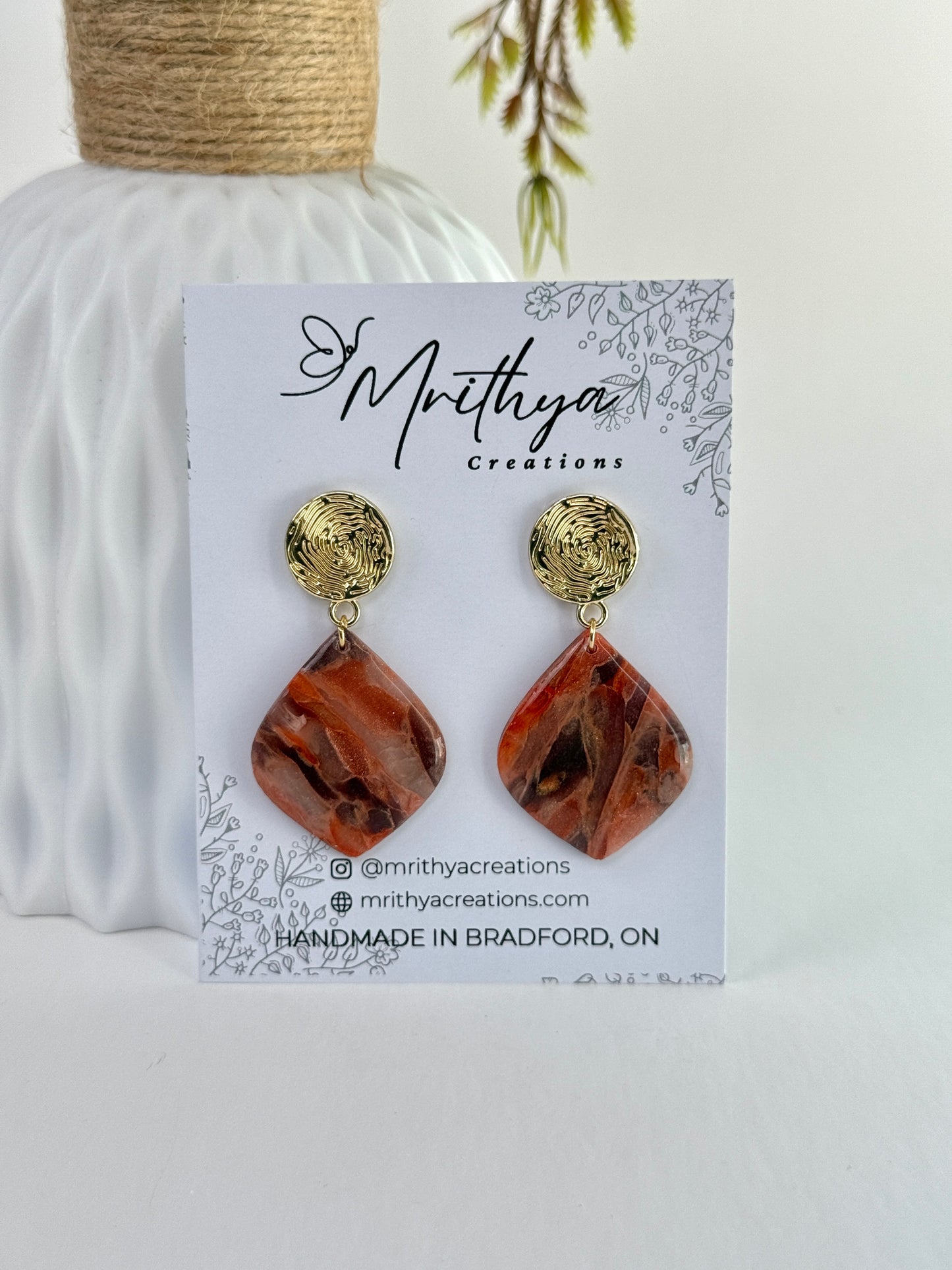 Copper Ornament earring