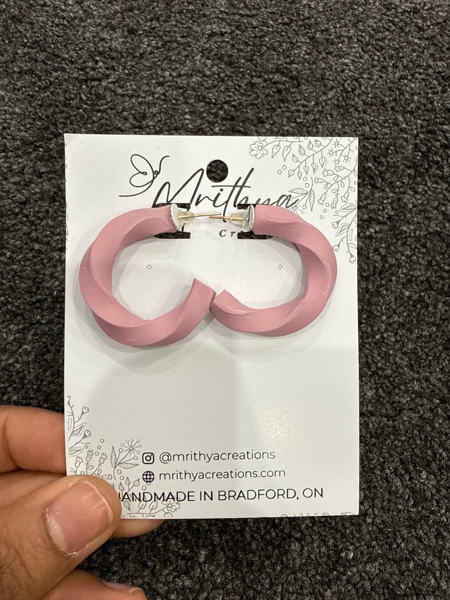 Dusty pink hoops