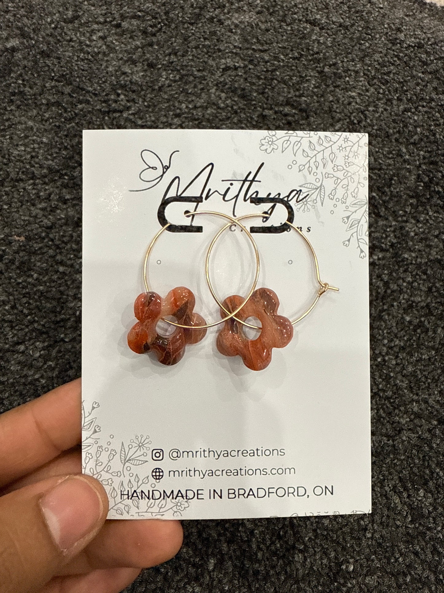 Copper Flower on hoop