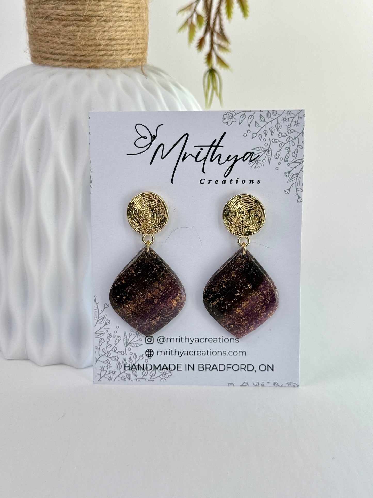 Purple Ornament earring