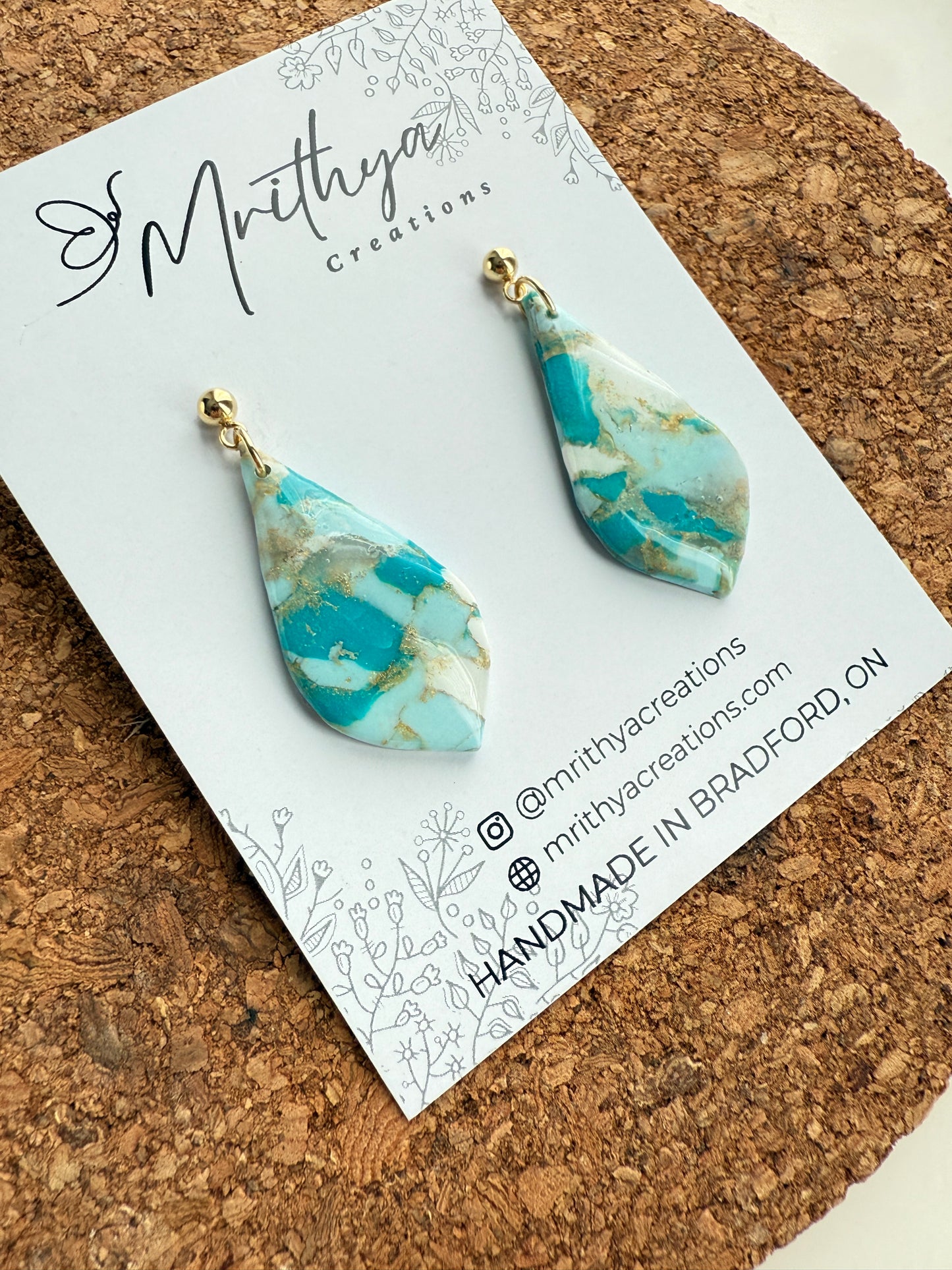 Turquoise M sway earring