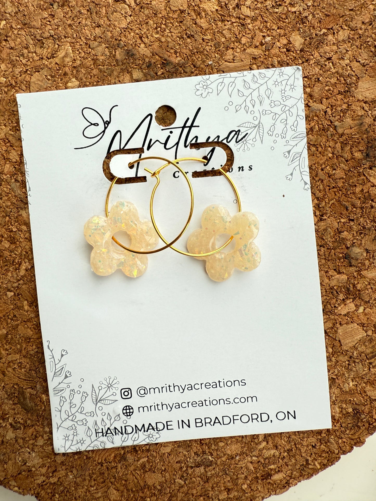Opal Flower on hoop