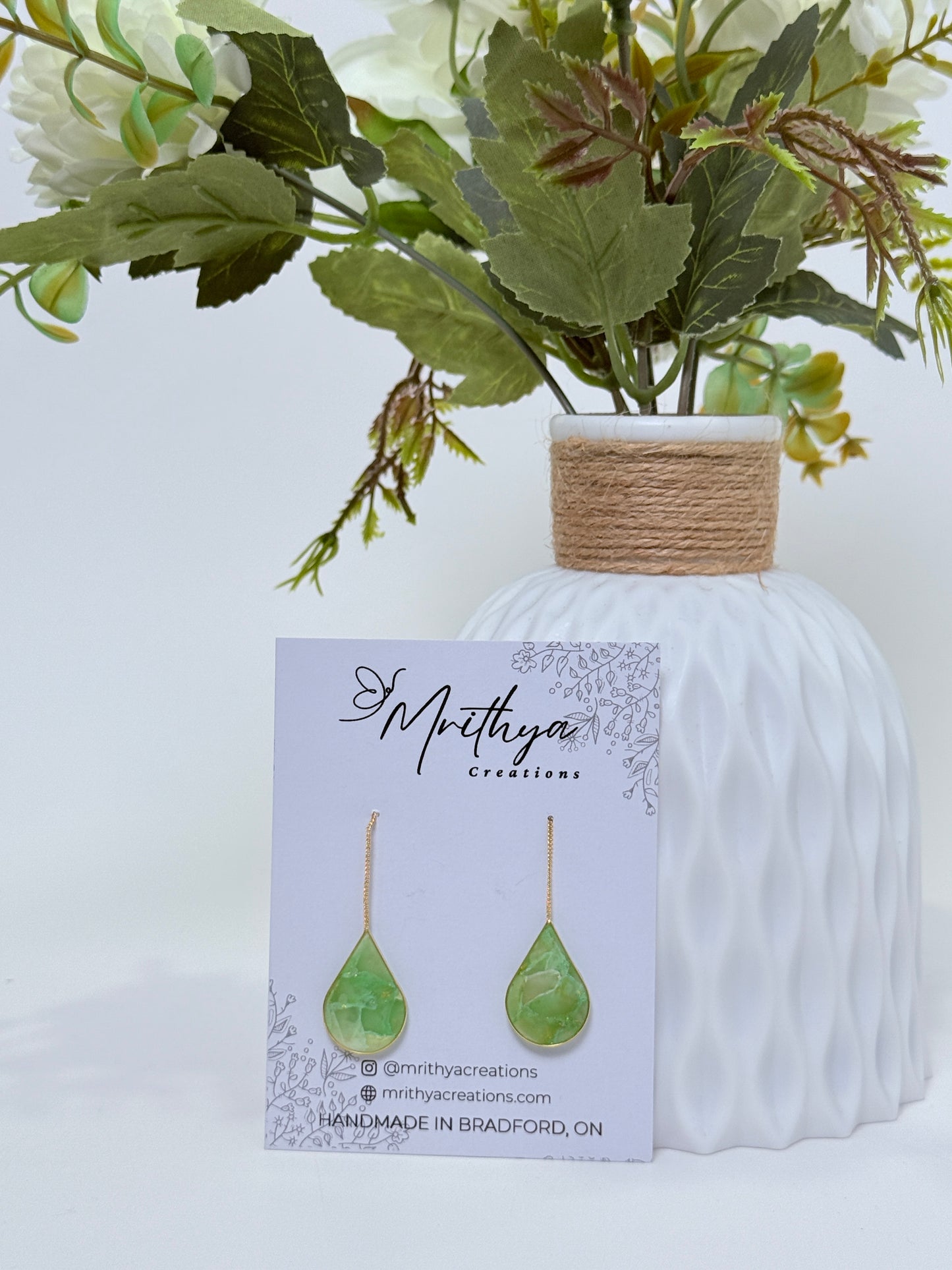 Jade Ear thread earring