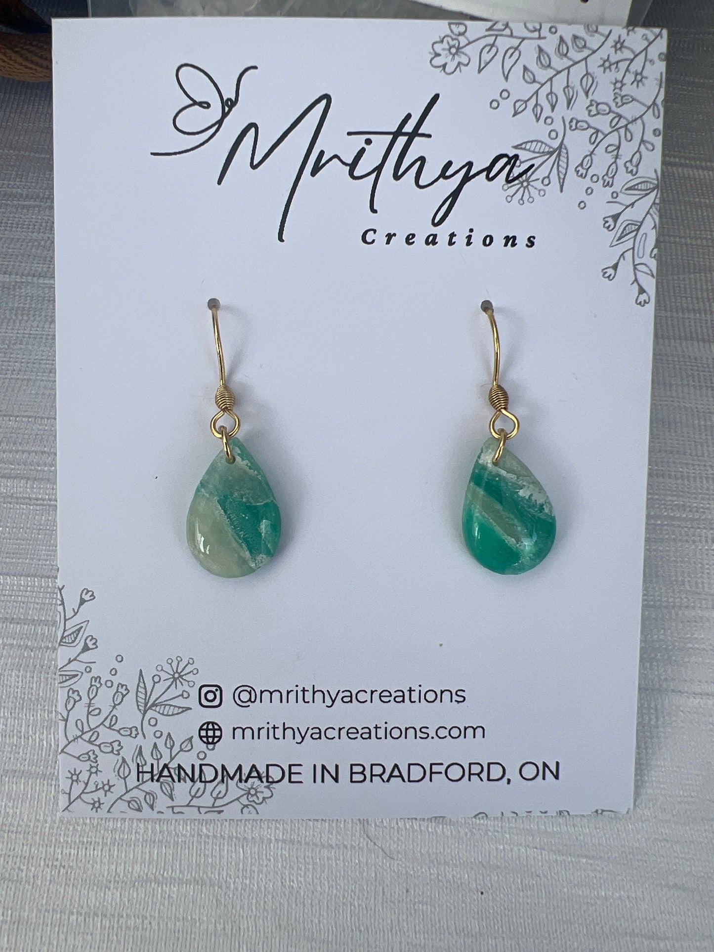 Turqoise tear drop earring