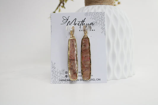 Copper Elongated rect earring