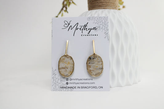 Marble T drop earring