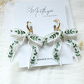 Leafy Sheer white bow