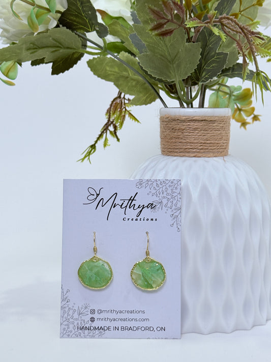 Jade Oval drop earring