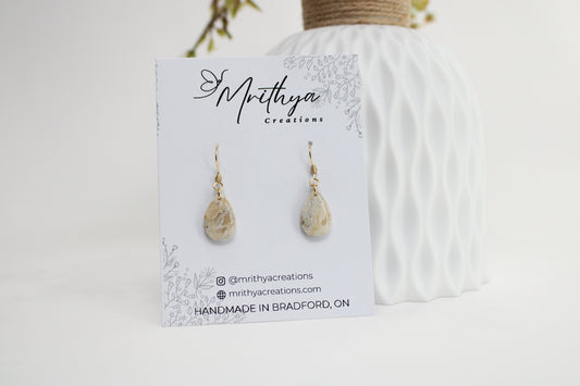 Marble tear drop earring