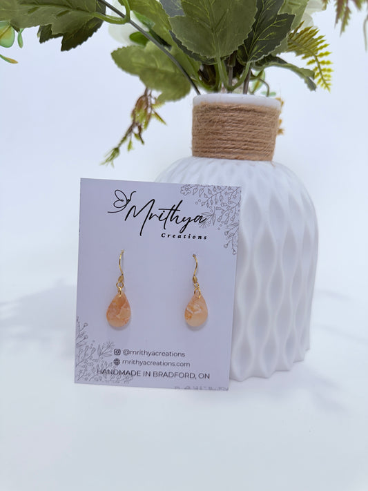 Nude Pink tear drop earring