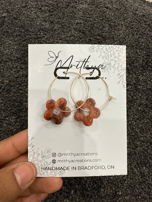 Copper Flower on hoop