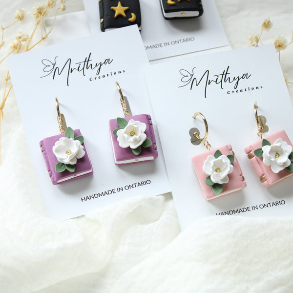 Floral Book earrings