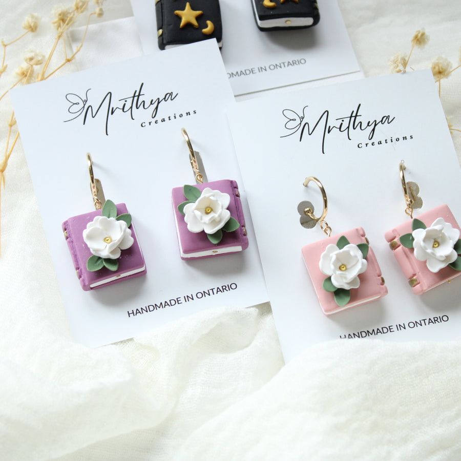 Floral Book earrings
