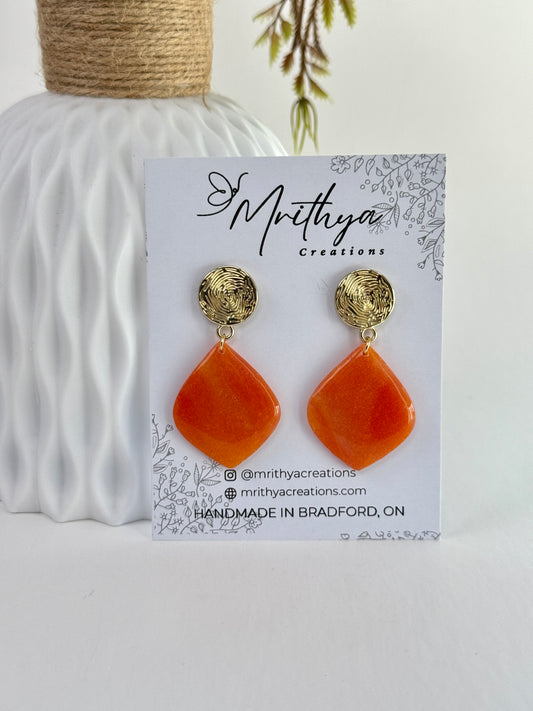 Tangerine ornament earrings