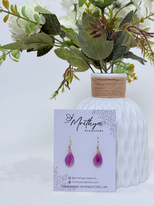 Amethyst tear drop earring