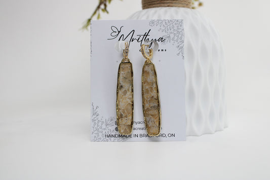 Marble Elongated rect earring