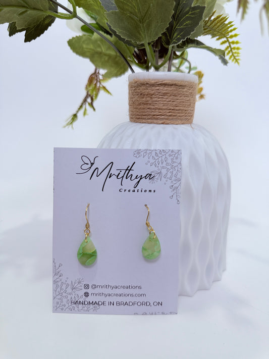 Jade tear drop earring