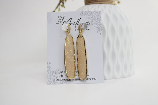 Opal Elongated rect earring
