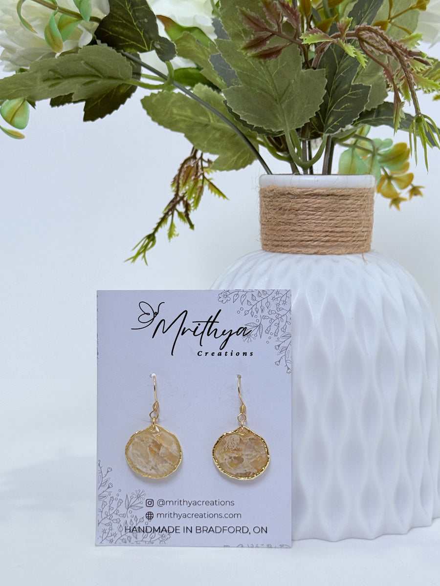 Marble Oval drop earring