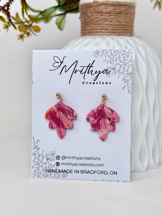 Pink marble spring leaf
