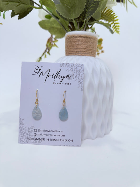 Blue tear drop earring