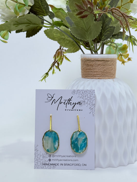 Turquoise T drop earring