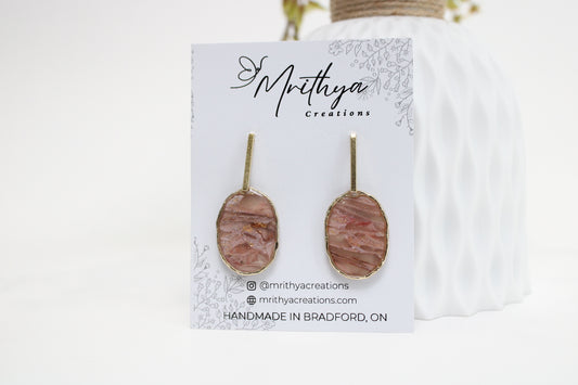 Copper T drop earring
