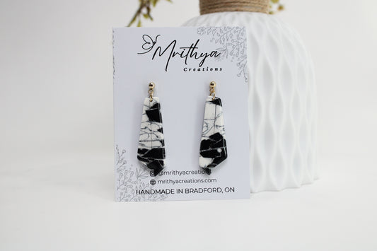 Black and White tie earring