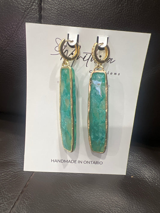 Turqoise Elongated rect earring