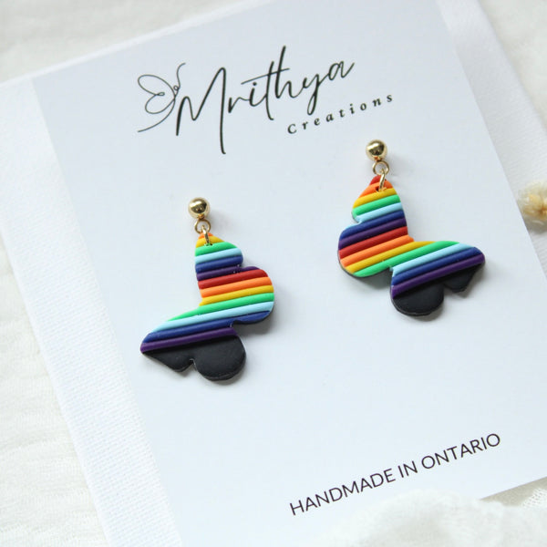 Rainbow butterfly earring