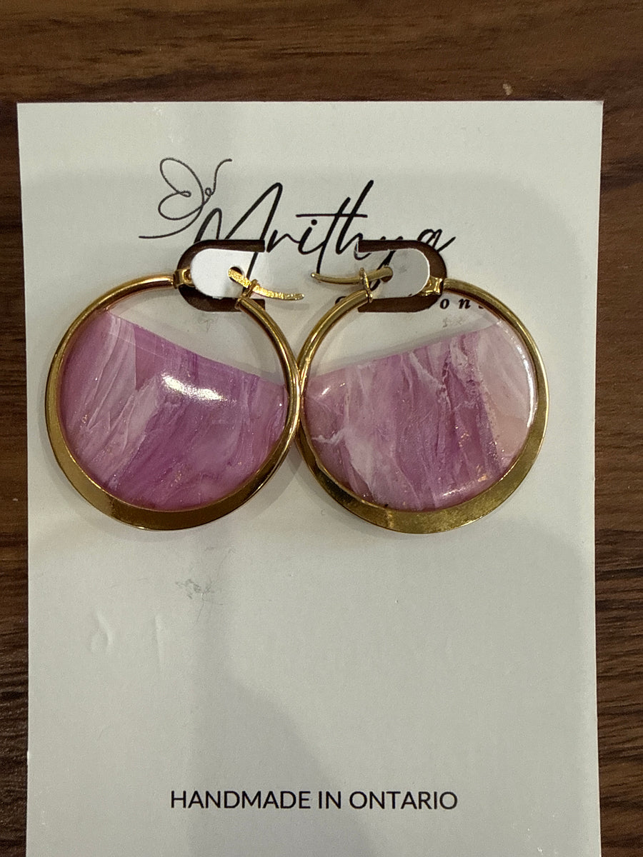 Lilac hoop earring