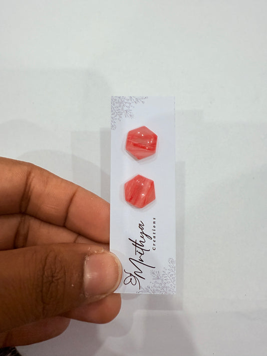 Red Marble stud