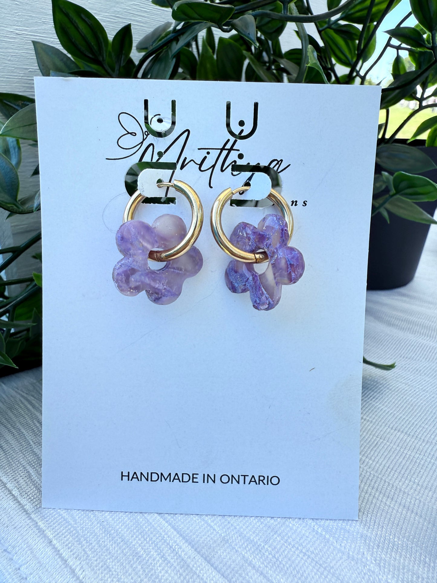 Purple flower hoops