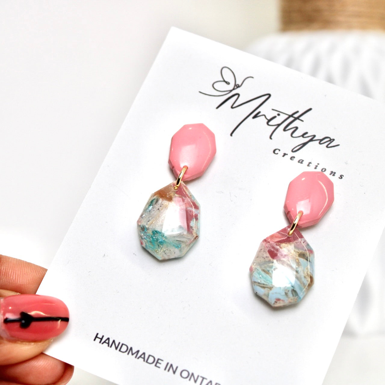 Pink Blue Crystal Cascade