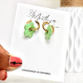Jade flower hoops