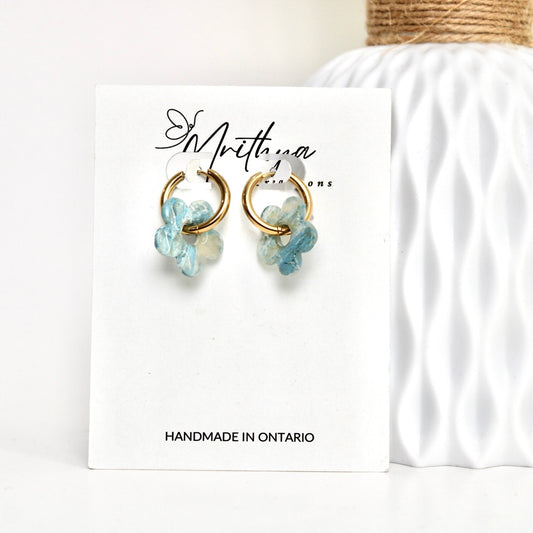 Blue flower hoops