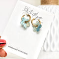 Blue flower hoops