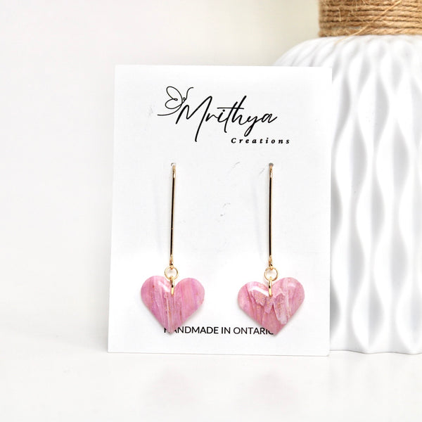 Lilac Dangling heart earring