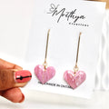 Lilac Dangling heart earring