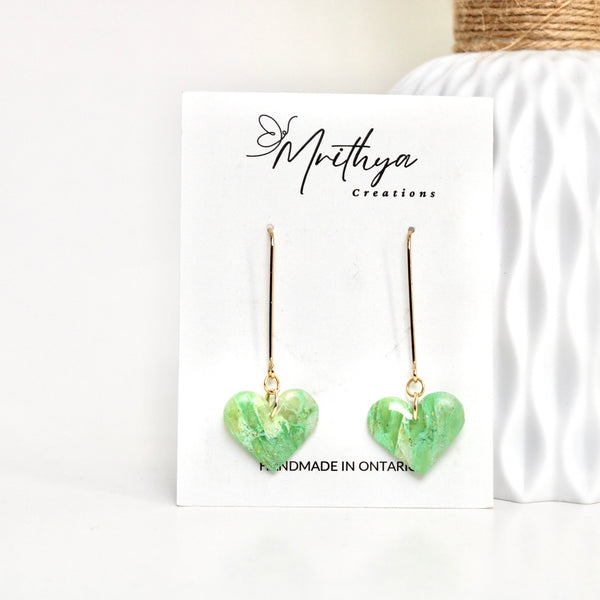 Jade Dangling heart earring