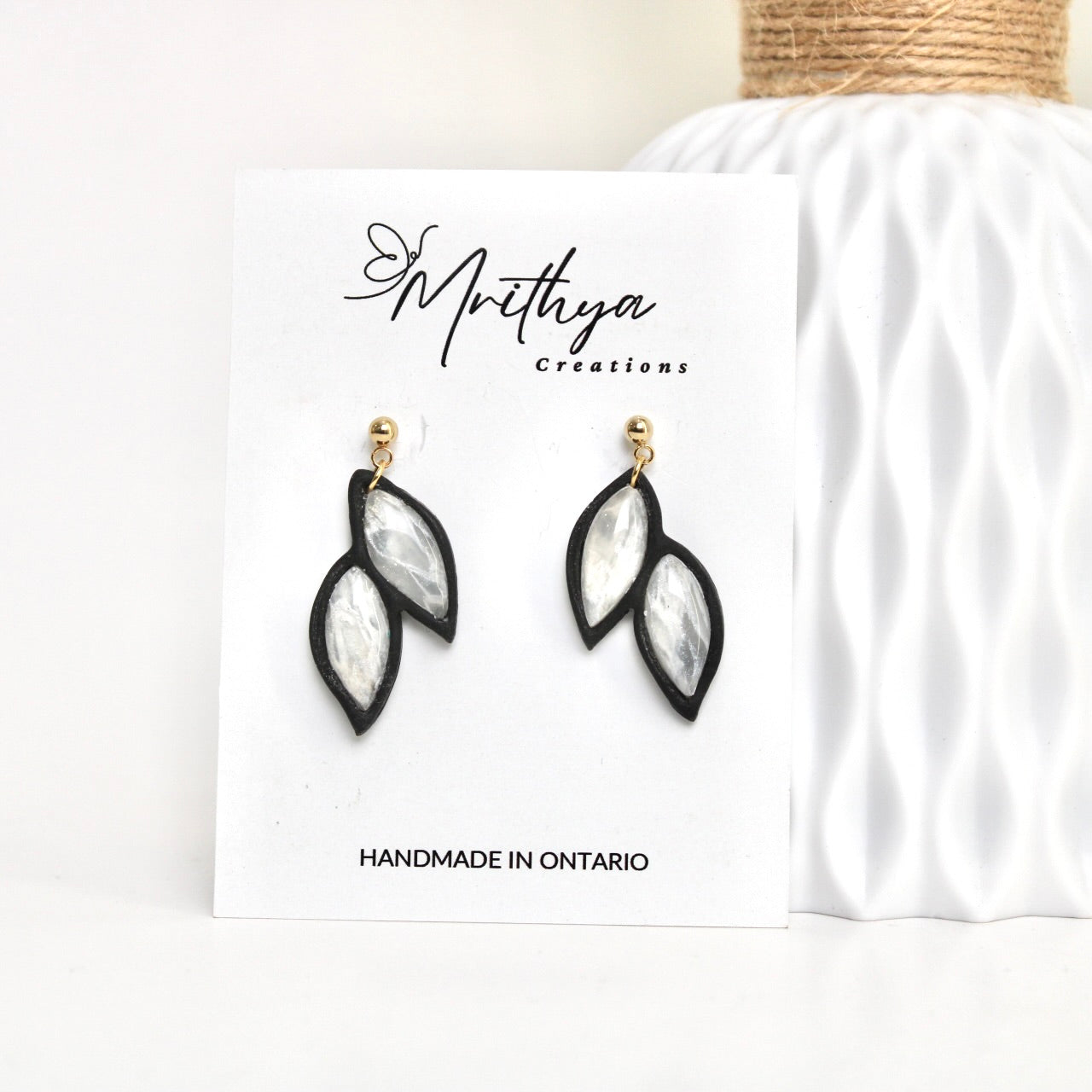 Black Bezel earring