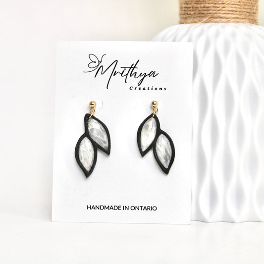 Black Bezel earring