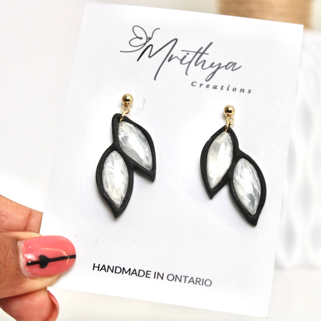 Black Bezel earring