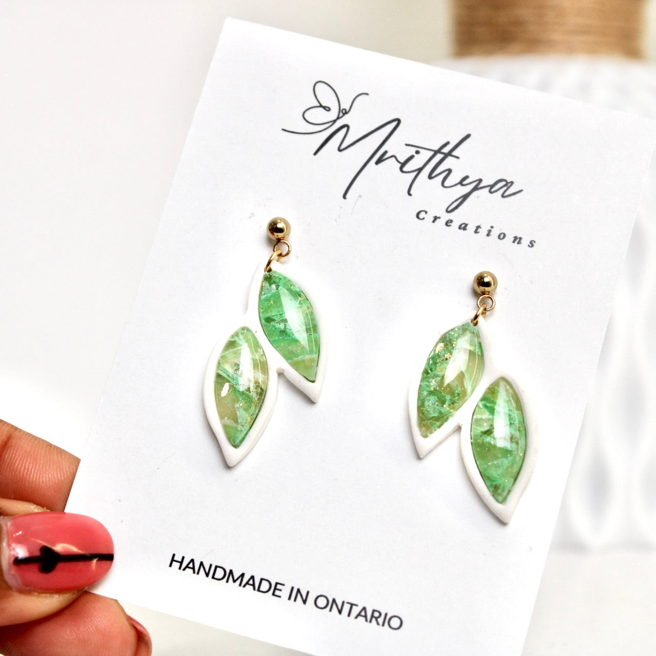 Jade Bezel earring
