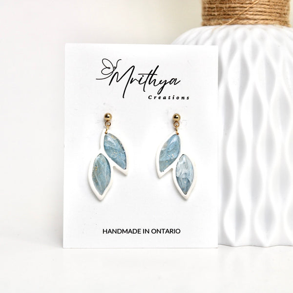 Blue Bezel earring