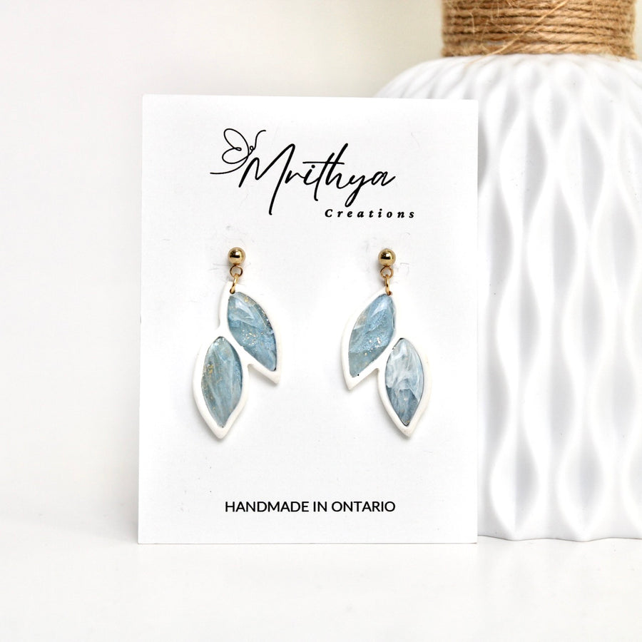 Blue Bezel earring
