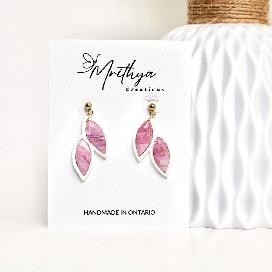 Lilac Bezel earring